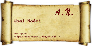 Abai Noémi névjegykártya
